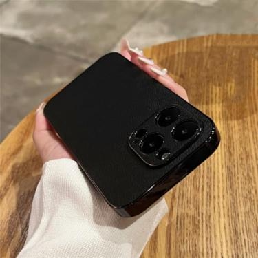 Imagem de Capa de celular de luxo com revestimento antichoque para iPhone 16 15 14 13 12 11 Pro Max (para iPhone 14/Preta)