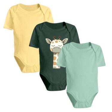 Imagem de Kit 3 Body Bebê Manga Curta Algodão Liso Estampado Básico - Koala Baby