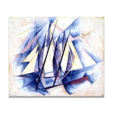 Imagem de LKXGRRSFG Impressão em tela aquarela Two ActionsPrecisionist - Arte de paisagem industrial modernista para decoração de casa, escolha exclusiva de colecionadores de arte 19 x 24 cm sem moldura