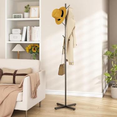 Imagem de Cabideiro de Chão Metal, Suporte Criativo para Cabide Ramo de Árvore, Com 8 Ganchos, Ideal para Hall de Entrada, Escritório e Quarto, Cor Preta