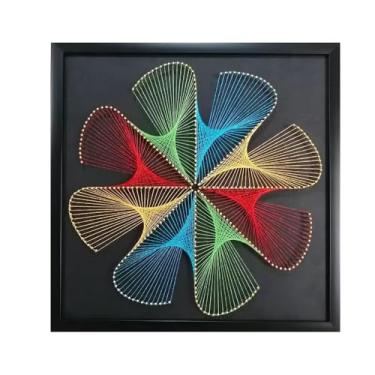 Imagem de MerainMe Kit de arte de corda 3D DIY artesanato deslumbrante decoração de casa sinuosa terno de desenho para crianças, família iniciante, presente de Natal feito à mão (inclui todos os acessórios e