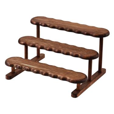 Imagem de IEUDNS Suporte de exibição de figuras, suporte para cupcakes, expositor de madeira, organizador de perfumes em vários níveis para brinquedos, figuras, 3 Níveis