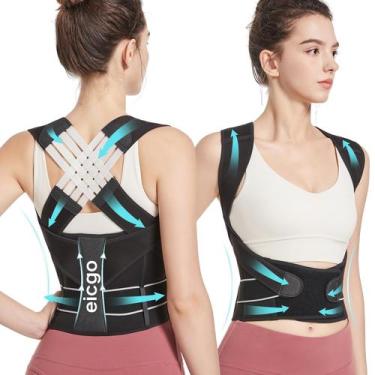 Imagem de Corretor de postura Eicgo ajustável para homens e mulheres negros