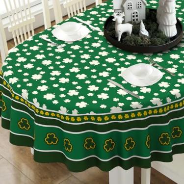 Imagem de bnhjsdw Toalha de mesa de Dia de São Patrício 152 x 213 cm, toalhas de mesa de trevo verde/trevo para o dia de São Patrício, decorações de jantar, cozinha - oval