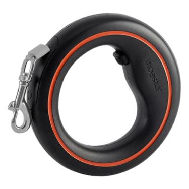 Imagem de Fxzqgnh Guia retrátil para cães, corda de tração para cães, guia retrátil para animais de estimação, Laranja Preto