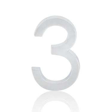 Imagem de NumRealm Números de casa, letras de números de caixa de correio 3D à prova d'água, endereço externo autoadesivo, jardim, apartamento, hotel, prata (3)