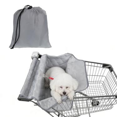 Imagem de Capa de carrinho de compras portátil para cães, capa de cadeira alta, tapete acolchoado impermeável para assentos de restaurante, carrinhos de supermercado e cadeiras de café ao ar livre, capa de