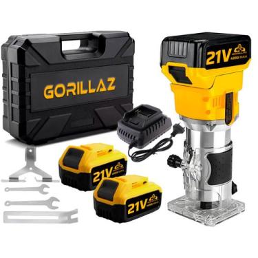 Imagem de Tupia Manual Elétrica Laminados 2 Baterias 21v Completa Com Acessorios