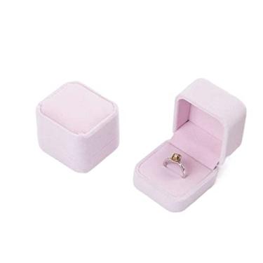 Imagem de Caixotes de armazenamento anel porta-joias organizador de presente exibição de brinco de armazenamento embalagem de casamento (cor: K, tamanho: preto) (K rosa)