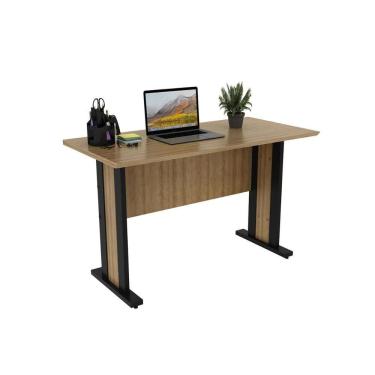 Imagem de Mesa Multiuso Escritório ME-4194 Amêndoa/Preto - Tecno Mobili