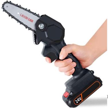 Imagem de Mini Serra Eletrica Motossera De Mao 600W Corte Rapido Madeira Arvore 