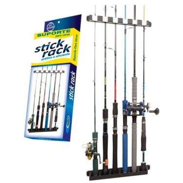 Imagem de Suporte Organizador de Parede Stick Rack P/ 6 Varas de Pescar Cardume 