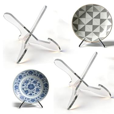 Imagem de Suportes de exibição de placa de acrílico em forma de X, cavalete de mesa de acrílico transparente, bandeja de prato de tigela, suporte de exibição de fotos e cartões, suporte de moldura para