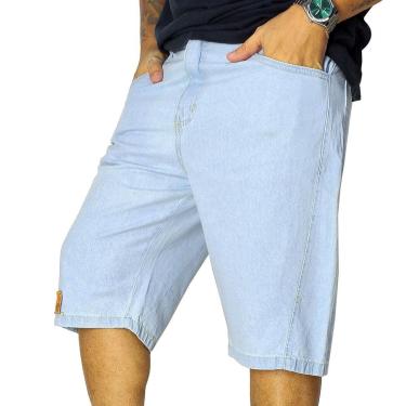 Imagem de Bermuda Jeans Refen Balão Delavê Bordado Hip Hop-Masculino