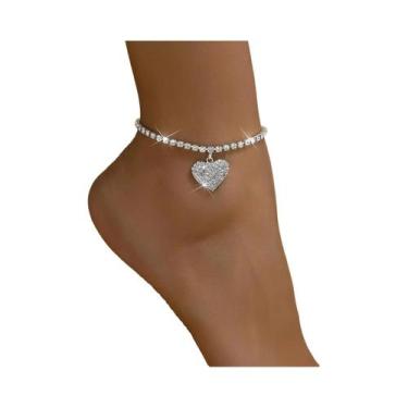 Imagem de Tornozeleira Feminina Moderna Com Corrente De Corações Duplos Para Fes