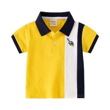 Imagem de Camisetas Polo De Algodão Para Meninos De 0 a 7 Anos, Manga Curta, Rou