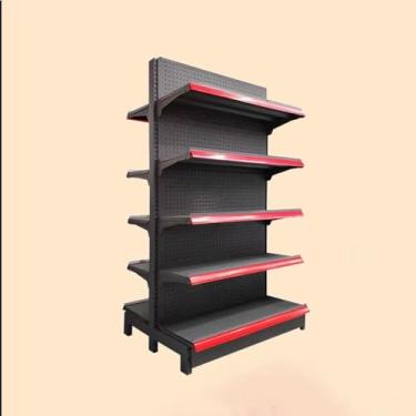 Imagem de Prateleiras de gôndola de varejo para supermercados e lojas de conveniência - Prateleiras versáteis montadas na parede para uso em mercearia e varejo - Soluções de armazenamento eficientes para