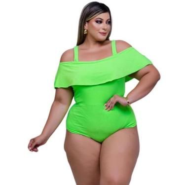 Imagem de Bori Body Plus Size Blusinha Feminina Maiô De Suplex Bory, Verde neon,