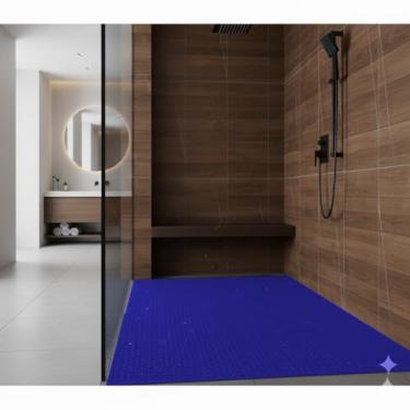 Imagem de Tapete Luxo Antiderrapante Para Box, Banheiros, Banheiras, Cozinhas, Lavanderias e Areas Umidas. (Azul, 120x80)