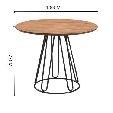 Imagem de Conjunto Sala De Jantar Rubi Cinamomo Com 4 Cadeiras Cristal Couro Caramelo Base Preto