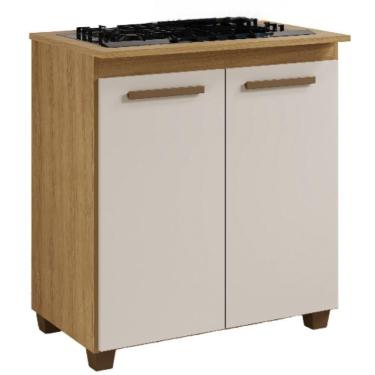 Imagem de Balcão Para Cooktop 5 Bocas Fox Cinamomo Off White Arte Móveis