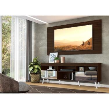 Imagem de Rack Com Painel Tv 65" Retrô Com Espelho Flórida Multimóveis V3138 Duna/Branco Duna/Branco