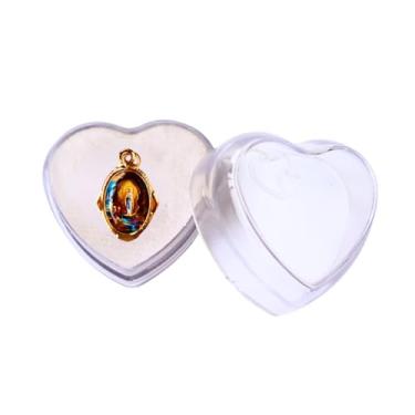 Imagem de Medalha N Sra de Lourdes + caixa acrílica coração