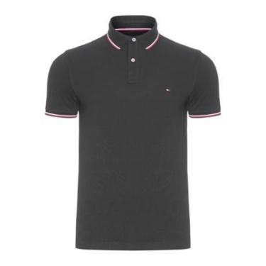Imagem de Camiseta Gola Polo Tommy Hilfiger Tipped Slim Preto-Masculino