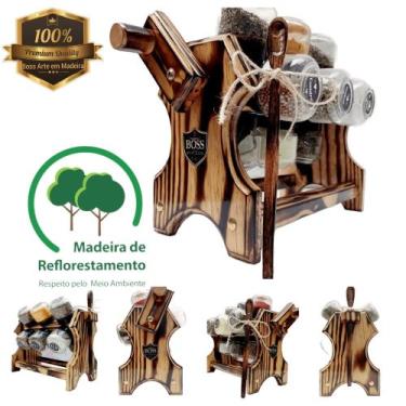 Imagem de Porta temperos giratório com 12 Recipientes e Colher Dosadora - Boss A