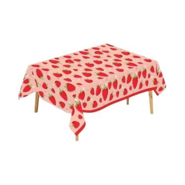 Imagem de Toalha De Mesa Descartável Para Festa De Morango Para Meninas, Decoraç
