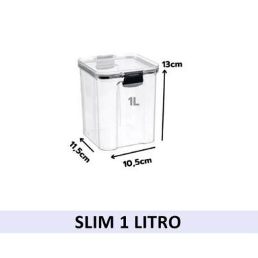 Imagem de Pote Hermético Organizador Em Acrílico com Tampa e Travas - Plasnortho