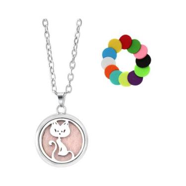 Imagem de Colar Difusor De Óleo Essencial Em Aço Inoxidável Para Mulheres, Pinge