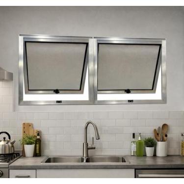 Imagem de Vitro Maxim Ar 2 Seções Alumínio Brilhante 80x200 Linha 25 Brecorimo