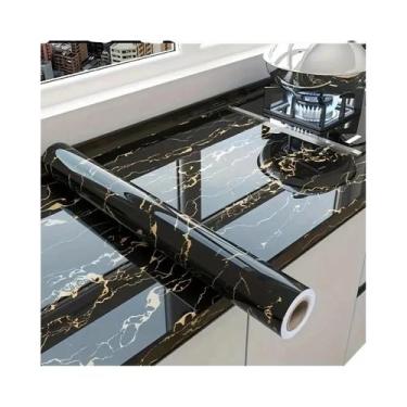 Imagem de Adesivo De Parede Em PVC Marmorizado De 40cm, Impermeável E À Prova De