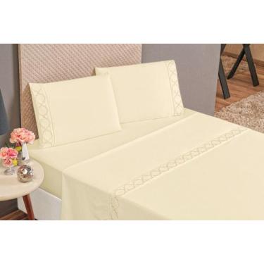 Imagem de Jogo de cama infinity queen  4 peças de micropercal 400 fios - SAFIRA 