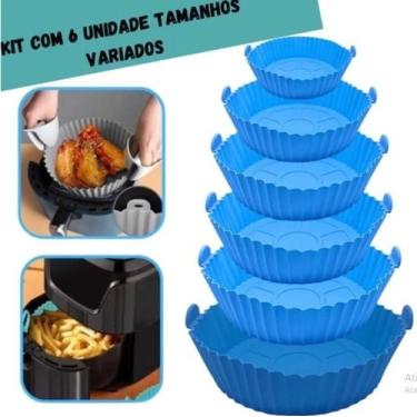 Imagem de Kit 6 Formas Airfryer Tamanhos Variados Silicone Antiaderent - Skyshop