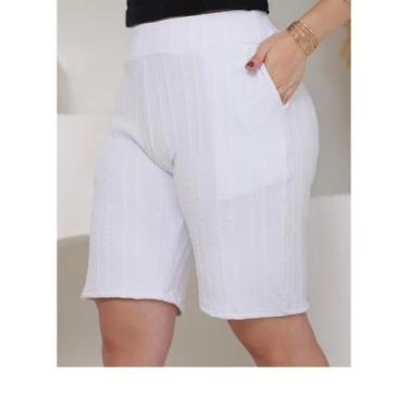 Imagem de Bermuda Feminina c/ bolso - Branco - G - EMPÓRIO J, Branco, G