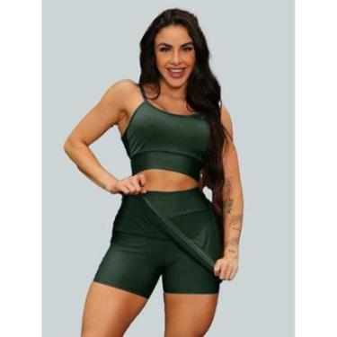 Imagem de Conjunto Short Saia Academia Saia Beach Tennis Com Short Interno Donna Martins-Feminino