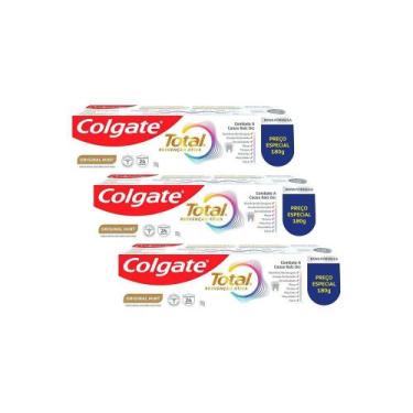 Imagem de Kit 3 Cremes Dentais Colgate Total Mint Prevenção Ativa 180g
