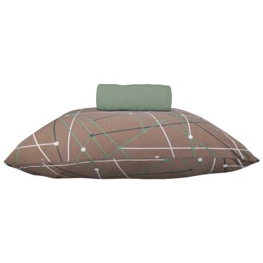 Imagem de Jogo de Cama KazzaVip Solteiro Malha Mista 70% Algodão e 30% Poliéster Ouro Preto 2 Peças Verde