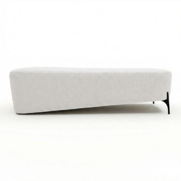 Imagem de Puff Recamier Decorativo Orgânico Lavie 140cm Premium Bouclê Off White
