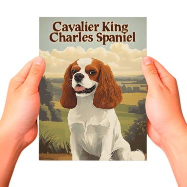 Imagem de Placa Decorativa Raças Cachorro Vintage Cavalier King