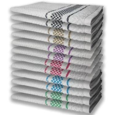 Imagem de 12 Panos De Prato Atoalhado Felpudo Vd+az+rs+rx+mr+pr - TOALHAS SHOW