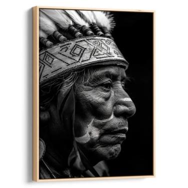 Imagem de Quadro decorativo Índio de Grande Sabedoria - Art Canvas, 90 x 60 cm, 