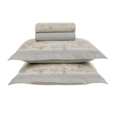 Imagem de Jogo de Cama Queen Karsten Percal 200 Fios Algodão 04 Peças, Dandara