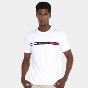 Imagem de Camiseta Tommy Hilfiger Chest Insert Masculina, Branco, P