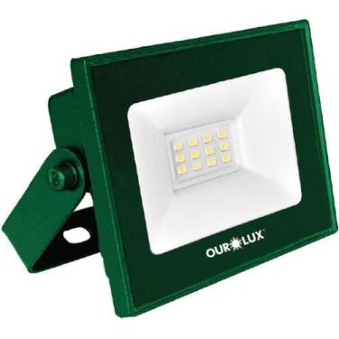 Imagem de Refletor led slim 10w verde biv ourolux