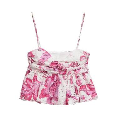 Imagem de Camisetas Casuais Femininas De Verão Com Bordado Floral, Ajuste Slim P