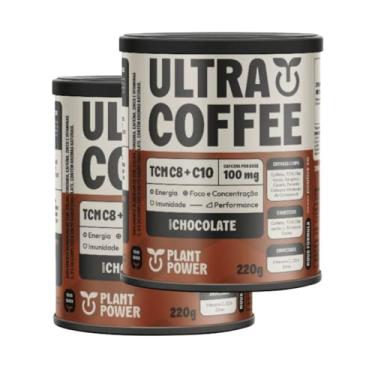 Imagem de Suplemento Vegano Ultracoffee Chocolate Pré Treino Plant Power - 2x 220g e Caneca Exclusiva