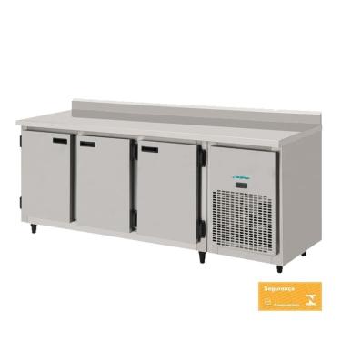 Imagem de Balcão Refrigerado Encosto 3 Portas 2 mts Total Inox 76KBSC200DII Kofisa